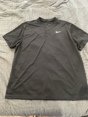 Nike Dri-FIT Men’s Black Short Sleeve Henley Button Moisture Wicking XL