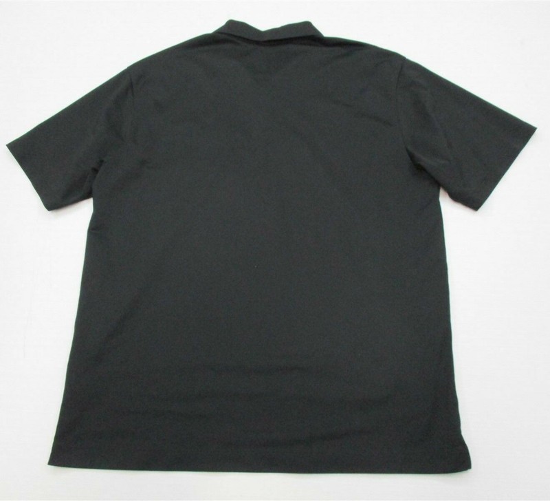 NIKE Men's Size L Classic Icon Construction Dri-Fit Black Golf Polo Shirt gallery