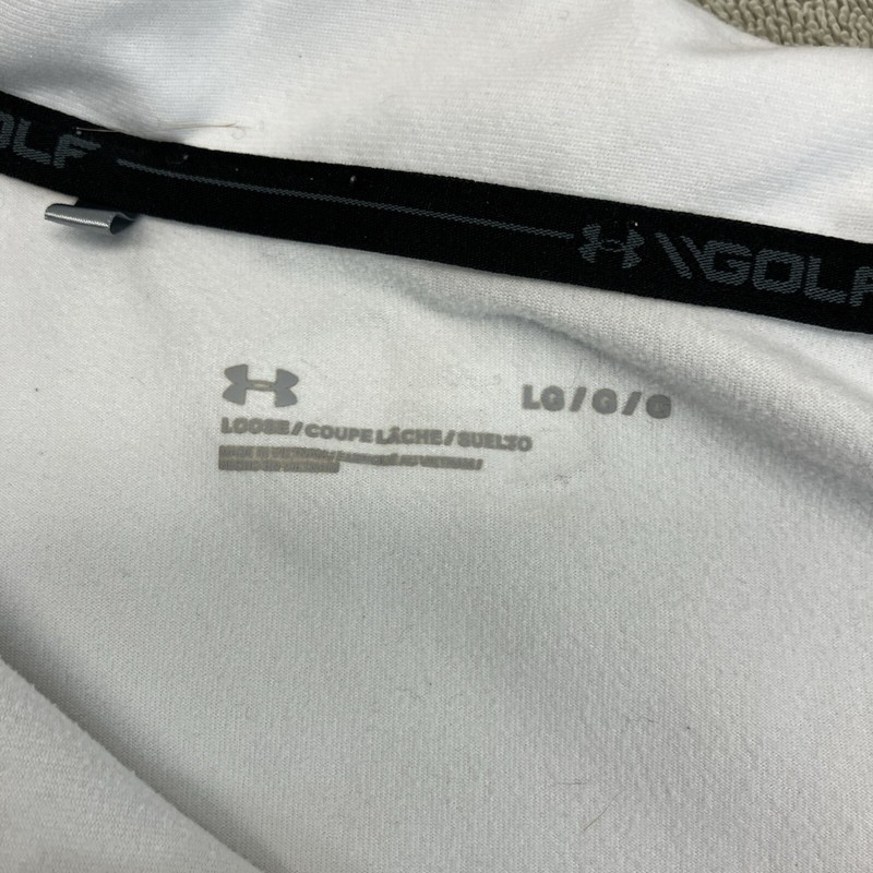 Under Armor Golf Storm Pullover 1/4 Zip Sz.Large. Loose Fit White W Navy Preppy gallery