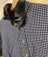 Polo Golf Ralph Lauren Mens Sz XL Blue White Cotton Checkered Polo Shirt Plaid