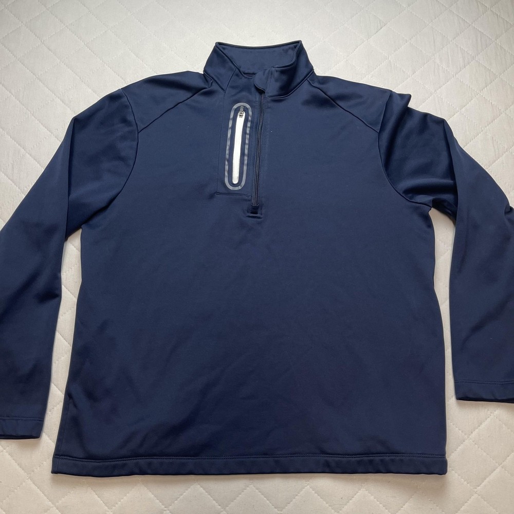 Callaway Pullover Mens Medium Navy 1/4 Zip Golf Fleece Sweater Performance