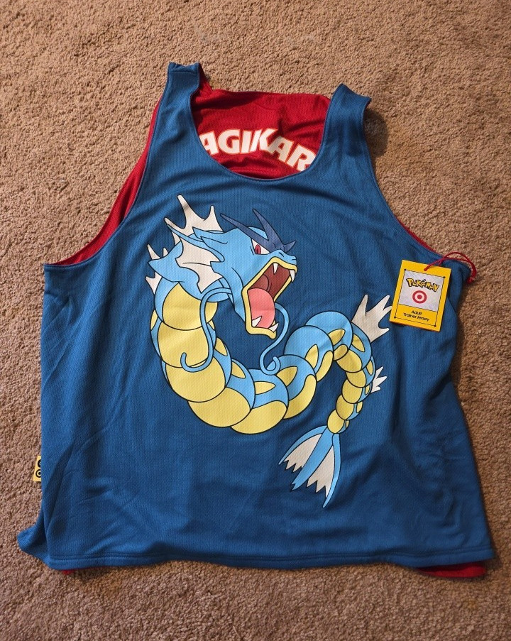 Pokemon Gyarados Reversible Mesh Jersey Tank Blue/Red Basketball XL gallery