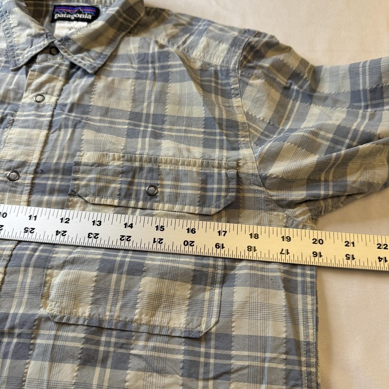 Patagonia Mens Snap Front Shirt S Blue Plaid Nylon Roll Tab Gorpcore Outdoors gallery