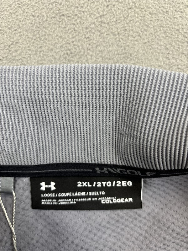 Under Armour Storm Golf Sweater Snap Button Mock Neck 1/4 Pullover Gray 2XL gallery