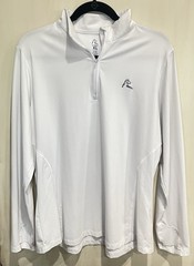 Rhoback Men Lightweight Stretch 1/4 Zip Golf Pullover White Logo