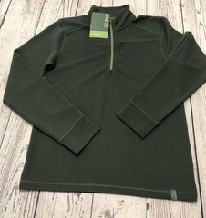 L.L.Bean Venture Stretch Ottoman-Rib Quarter-Zip Stretch Shadow Green Sz Small
