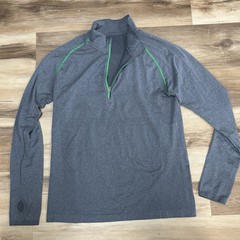 Lululemon Shirt Mens Medium Gray Metal Tech Half Zip Thumbholes Long Sleeve $118