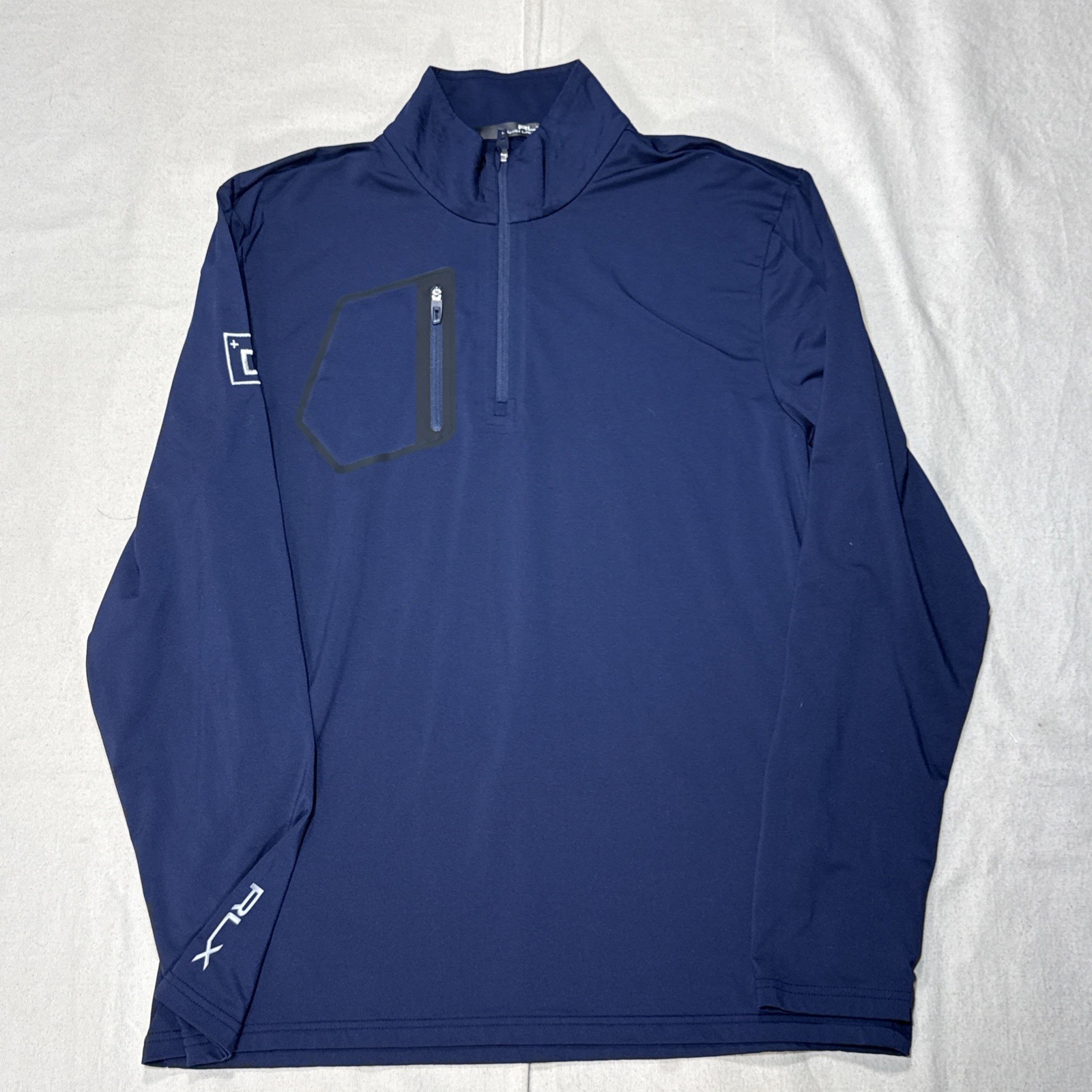 RLX Ralph Lauren Men’s 1/4 Zip Pullover Golf Performance Shirt Top Navy Sz L gallery