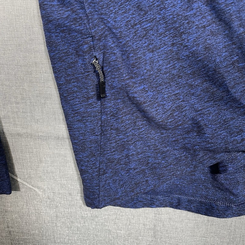 Lululemon Surge Warm Long Sleeve Pullover Mens S Heather Navy Stretch Pocket gallery