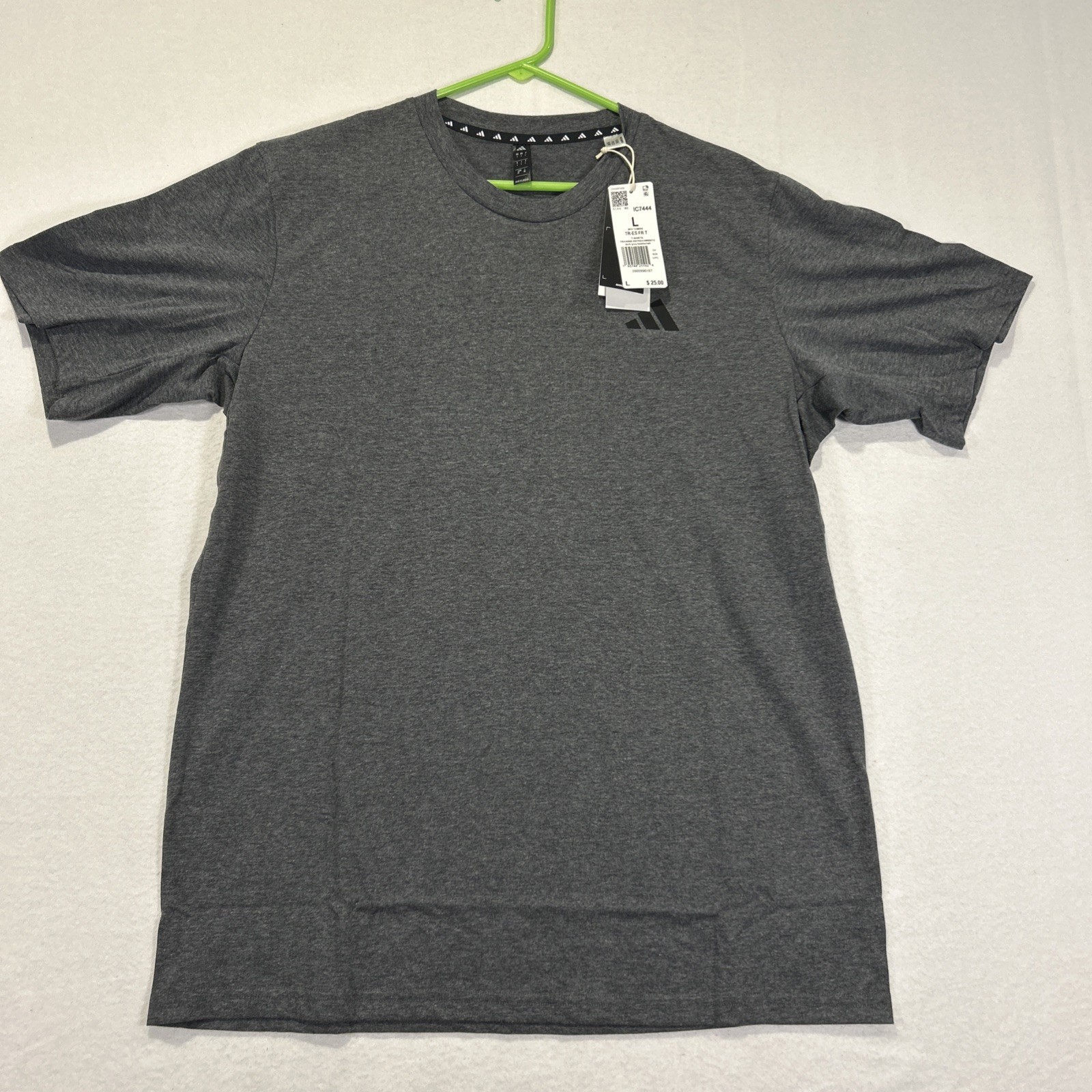 Adidas Mens Aeroready Training Essentials Tshirt Large Short Sleeve Gray IC7444 gallery