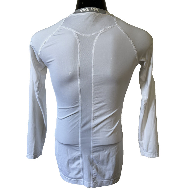Nike Pro Dri-FIT Men's Large Long Sleeve Compression Shirt White Active Top L gallery
