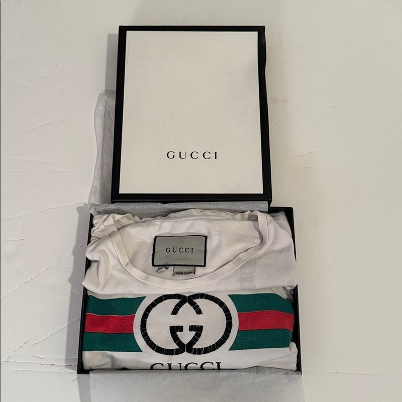 GUCCI 3x Men's Crew neck T Shirt. Gently Used Condition. Comes in box! PTP 24". gallery