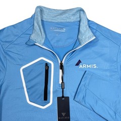 Maelreg ARMIS Mens 1/4 Zip Performance Pullover Golf Sweatshirt Blue Medium