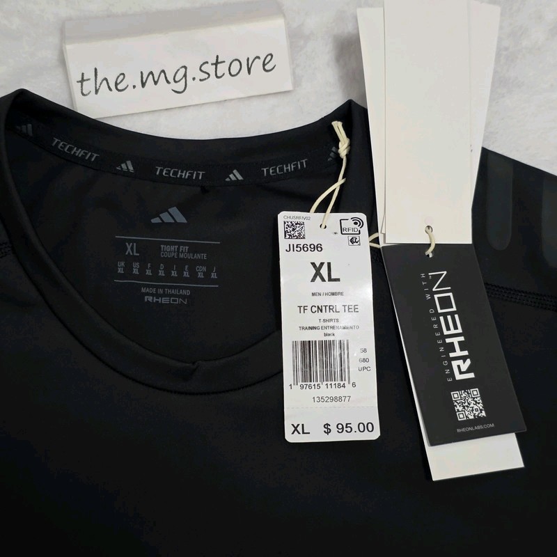 Adidas Rheon Techfit Control Training Tee Compression Shirt Mens XL Black JI5696 gallery