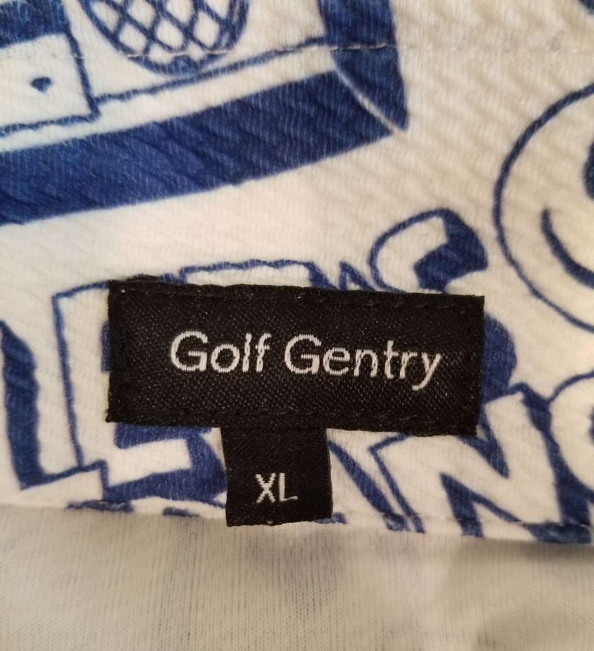 Golf Gentry Men's 1/4 Zip Long Sleeve Size XL Blue White Loud Party Design gallery