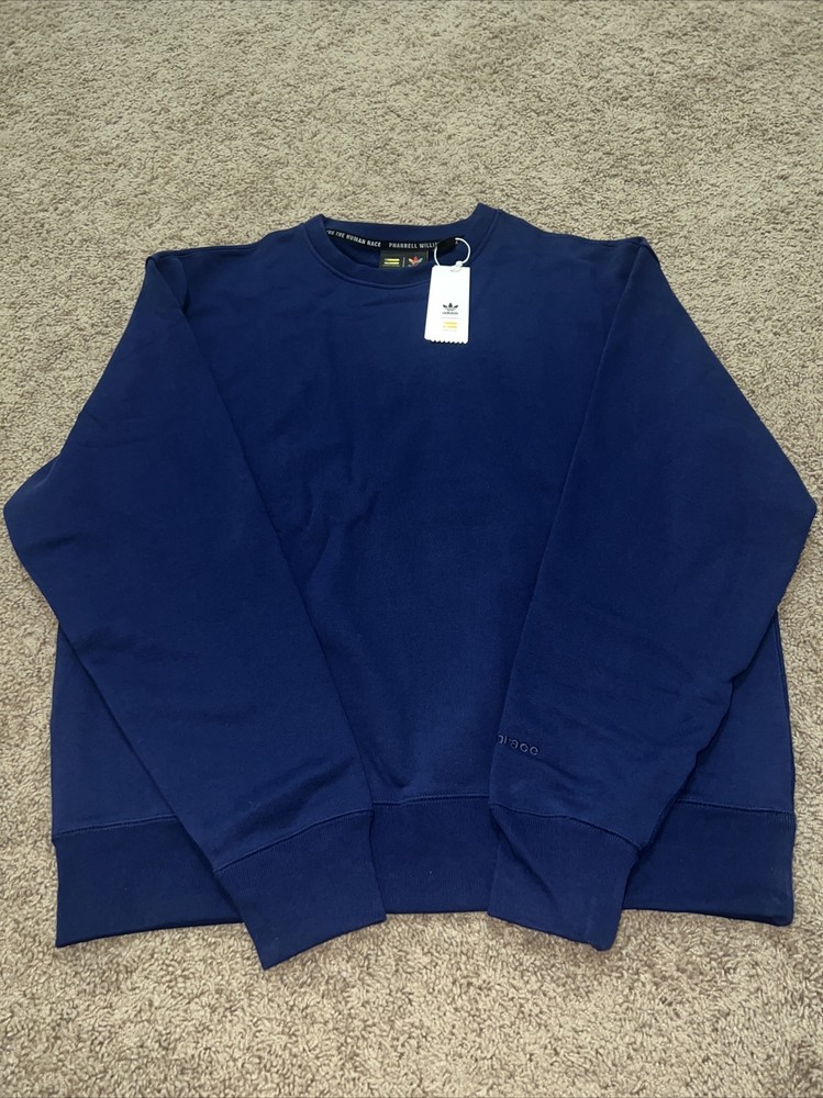 Adidas Pharrell Williams Humanrace Crew Sweatshirt Navy Blue Men's XL H58306