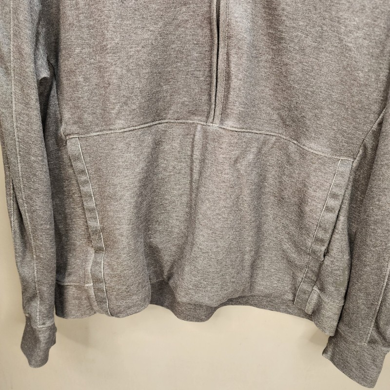 Nike Men's Pullover Large Gray Yoga 1/2 Zip Thumb Holes Dri-Fit Kangaroo Pockets gallery
