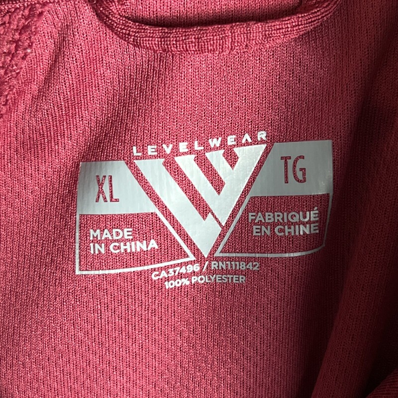 Levelwear Mens XL Golf Long Sleeve 1/4 Zip Pullover Shirt Heather Burgundy Red gallery