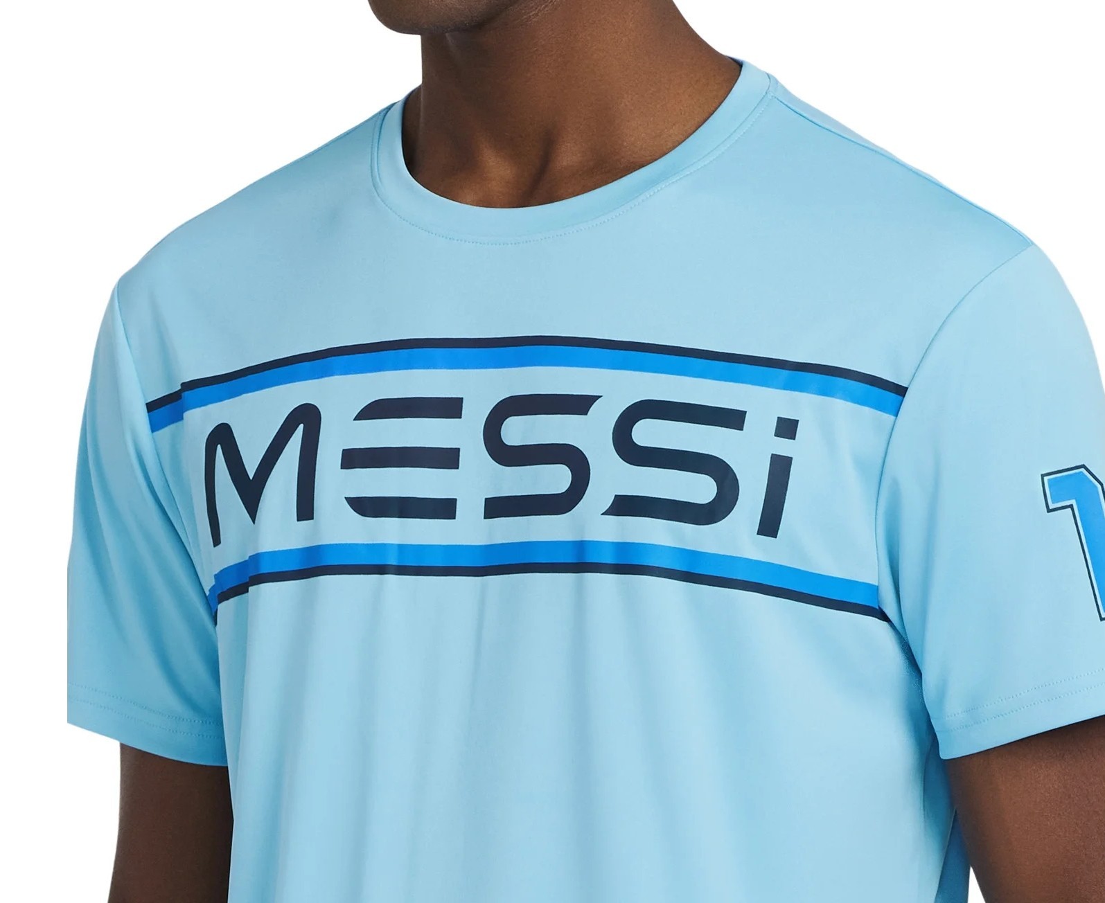 Messi Mens Blue Short Sleeve Breathable Polyester Athletic Jersey Top Size M gallery