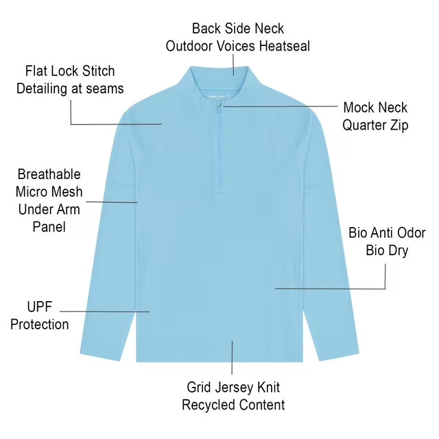 Outdoor Voices Men's Trail Quarter Zip Size XL Blue gallery
