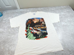 USA American Shirt Men XL White Vintage Patriotic Heavy Cotton Pullover