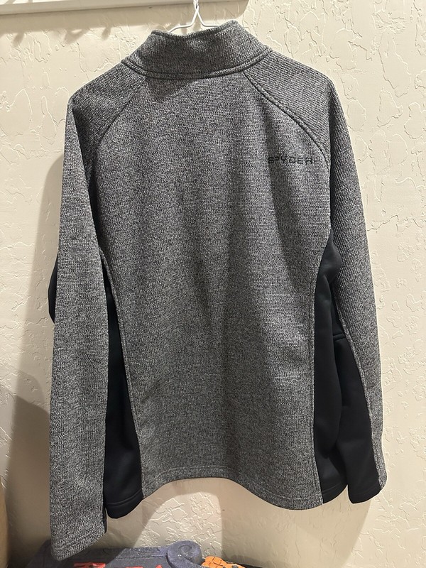 Spyder Men's Outbound Half Zip Midweight Mock Neck Sweater Gray/Black Size XL gallery