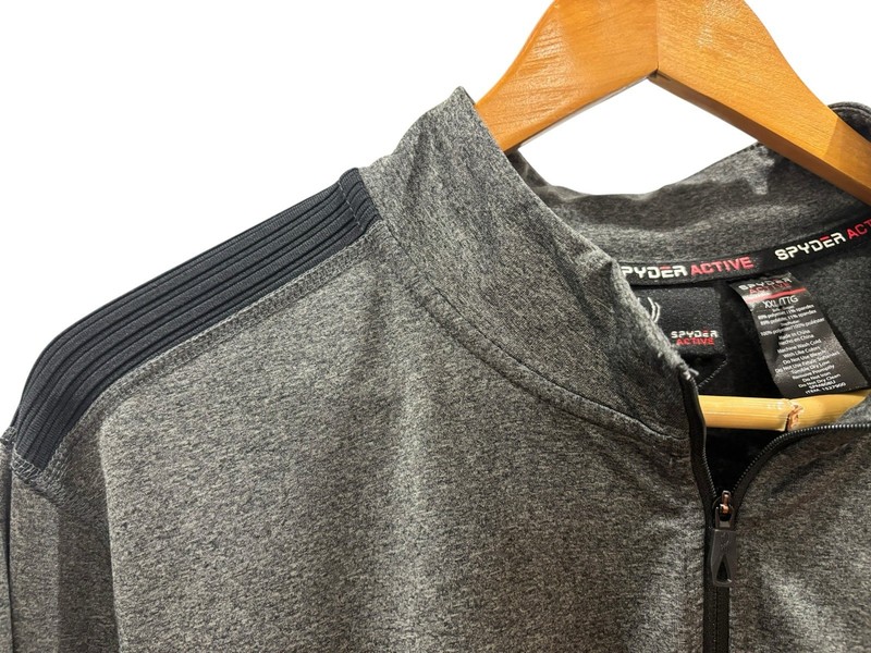 Spyder Active Men's Pullover 1/4 Zip Mock Neck Poly/Spandex XXL Gray gallery