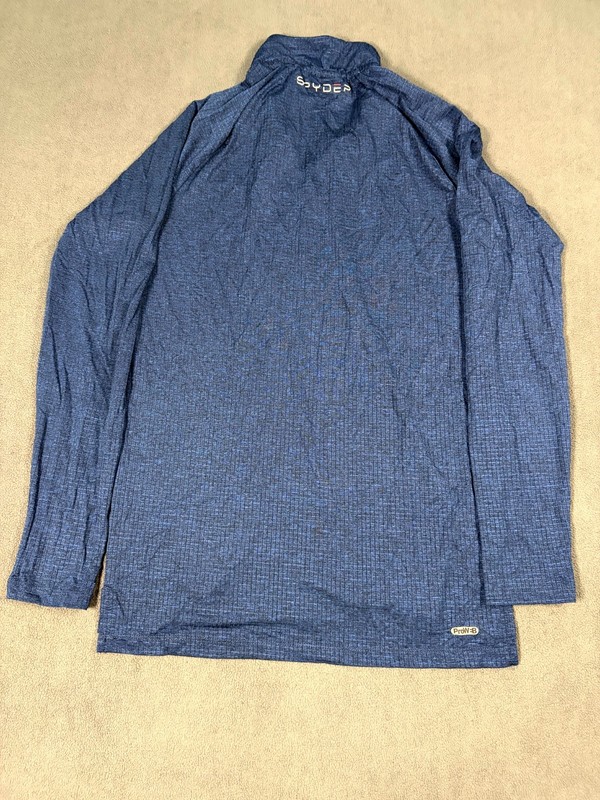 Spyder Top Mens Small Navy Blue Stretch Quarter Zip Moisture Wicking Athleisure gallery