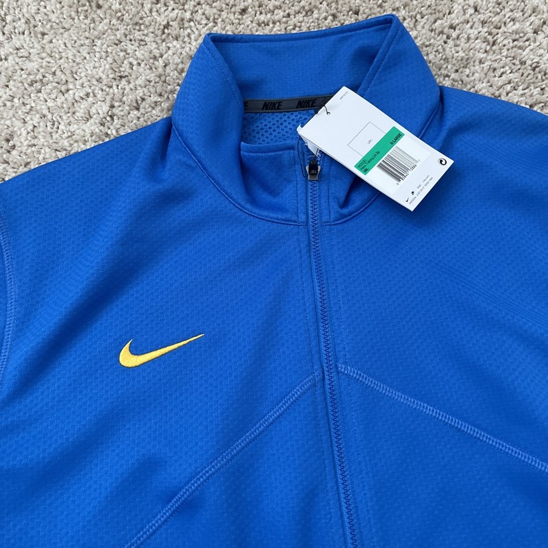 Mens Size XL- Nike Dri-Fit Training Pullover 1/4 Zip Signal Blue Yellow M53181 gallery