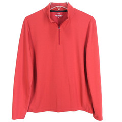 J Crew Performance 1/4 Zip Pullover Mens Size M Red Waffle Knit Long Sleeve