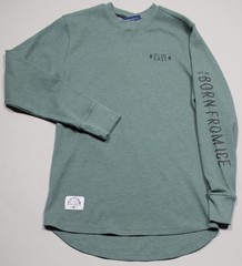 Ski The East Long Sleeve Waffle Knit Shirt Mens Small