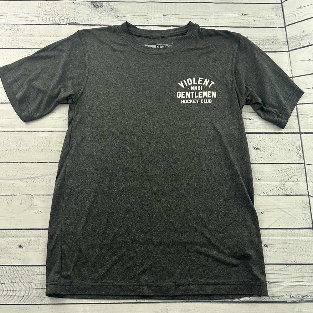 Violent Gentlemen Hockey Club Short Sleeve Athletic Shirt Men's Small Gray