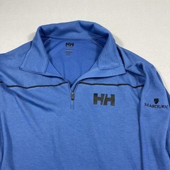 Helly Hansen 1/4 Zip Pullover Men’s 2XL Blue Outdoors Seabourn Logo On Sleeve LS