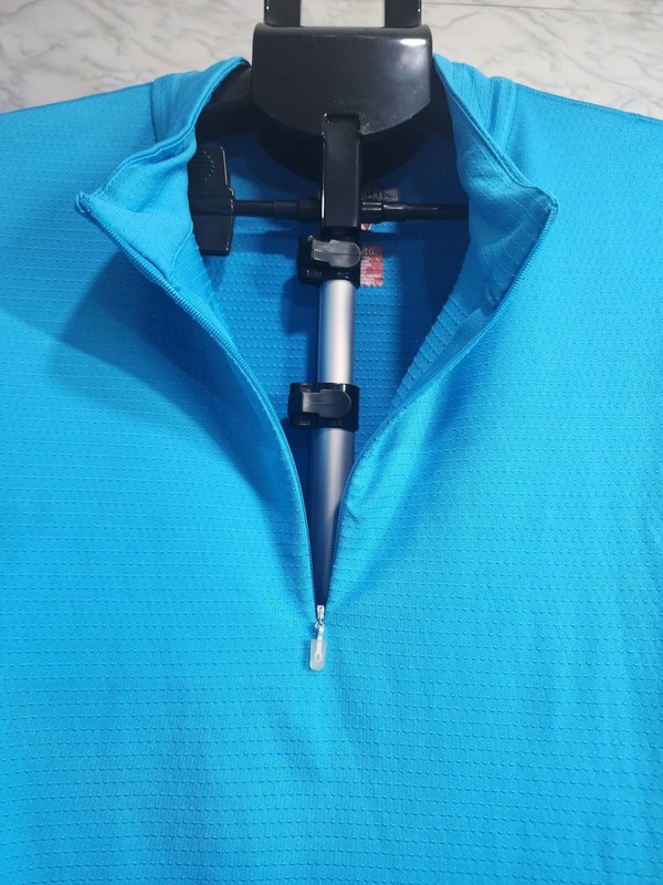 Antigua Desert Dry Golf 1/4 Zip Pullover w/Mesh Armpits Blue/Gray, Men's Size XL gallery