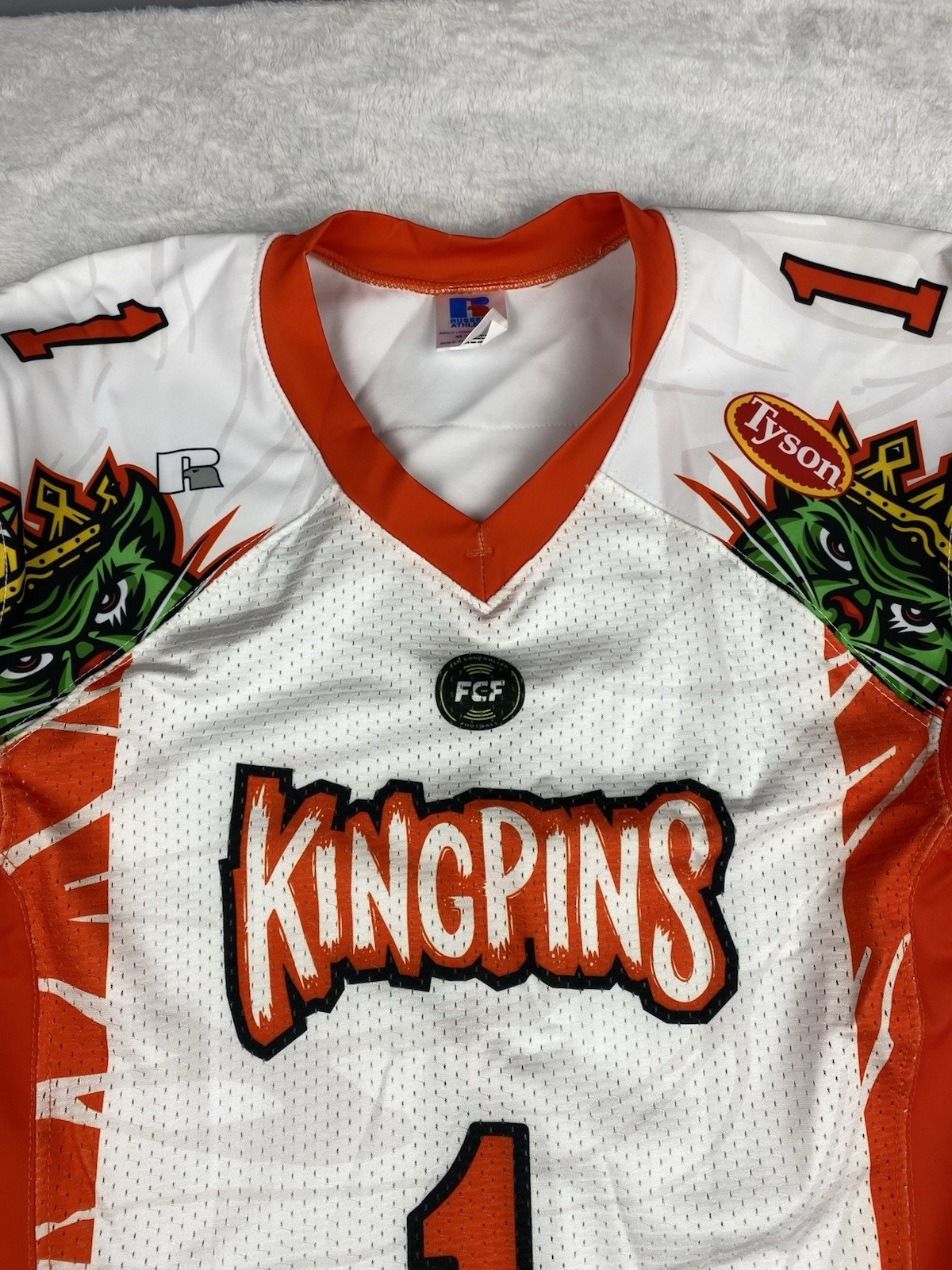 Fan Controlled Football Authentic Game Jersey Mens Medium "KINGPINS" #1 gallery
