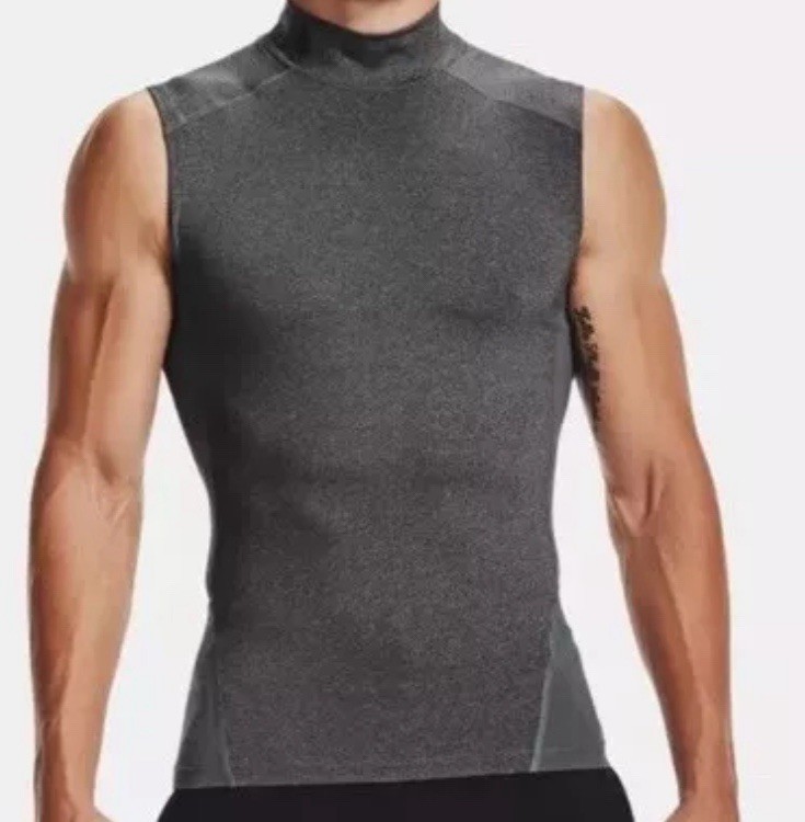 UNDER ARMOUR HeatGear Comp Mock Sleeveless Sz XL Men's Compression Top 1361521
