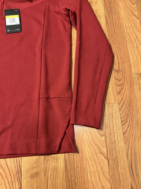Nike Men's 1/2 Zip Shirt Pullover Football Shirt Top LS Sz Small Burgundy Red gallery