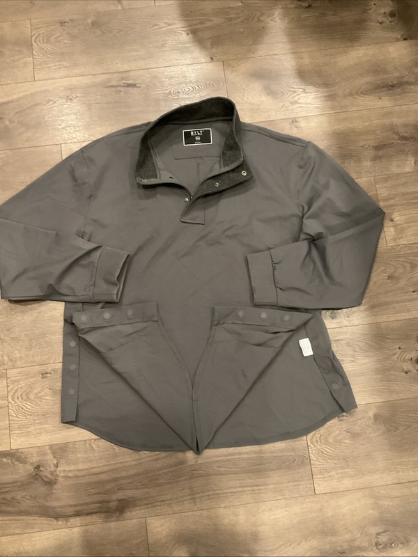 BYLT Elite Fairway Pullover Men's Large Gray Drop Cut Golf Premium Jacket NWT gallery