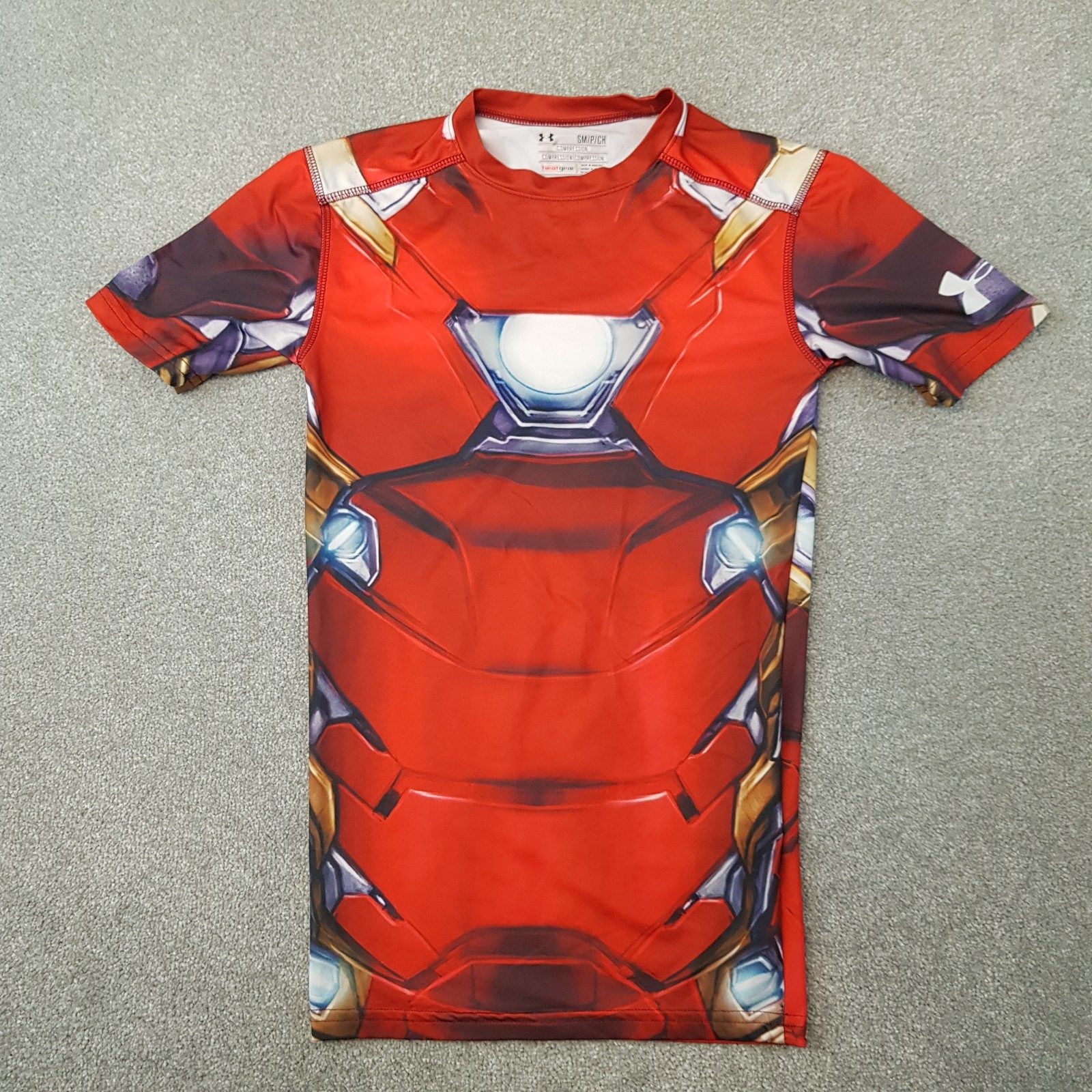 Under Armour Men Top Small Red Iron Man Compression Baselayer HeatGear Civil War gallery