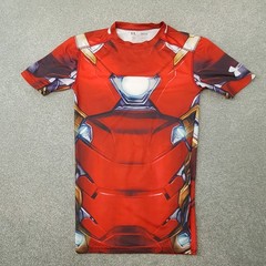 Under Armour Men Top Small Red Iron Man Compression Baselayer HeatGear Civil War