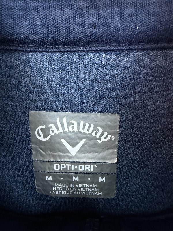 Callaway Pullover Mens Medium Blue Opti-Dri 1/4 Zip Golf Long Sleeve Top Rugby gallery