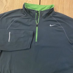 Nike Quarter Zip Mens Large Green Dri Fit Long Sleeve Athleisure Golf