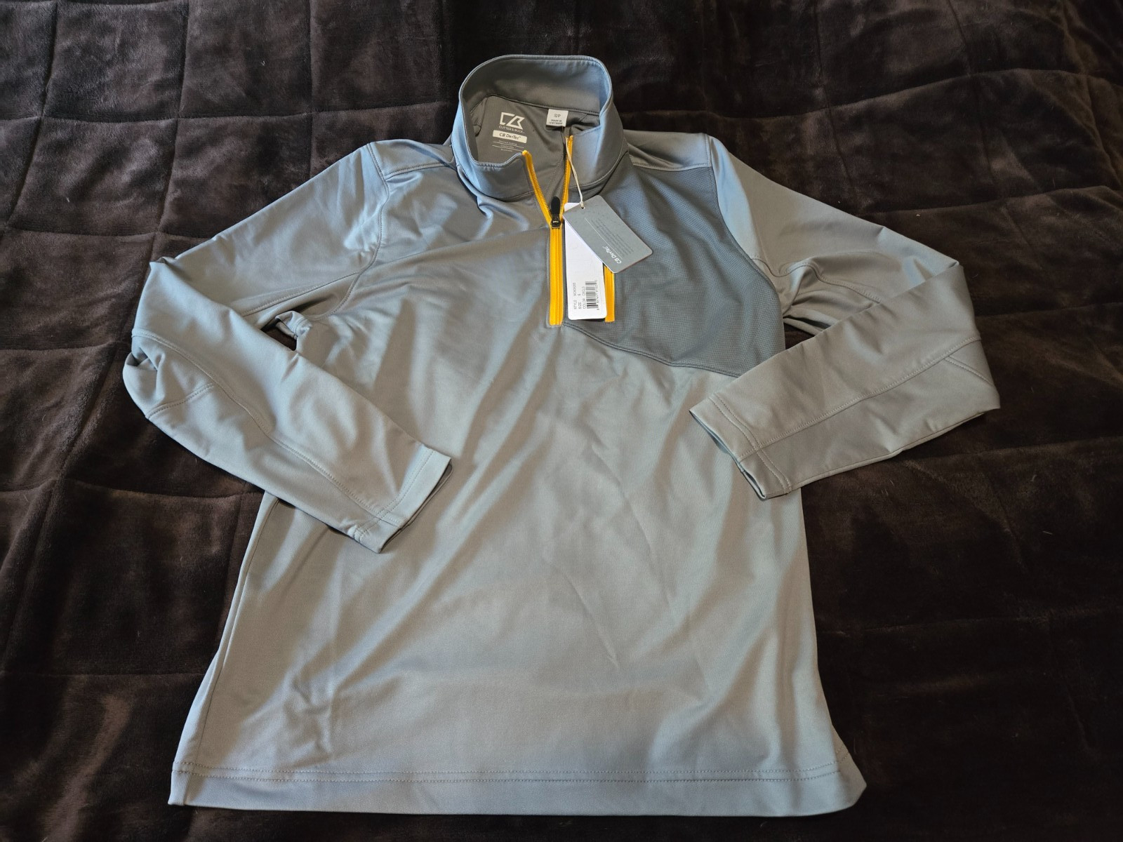 Cutter & Buck CB DryTec Cotton 1/4 Zip Men's Size Small Long Sleeve GRAY-NWT gallery
