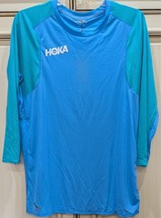 NEW Men’s Size Medium Hoka One Glide 3/4 Sleeve Running Shirt Blue/Green 1123726