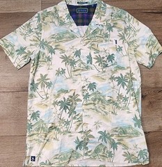 William Murray Men’s Medium Linen Blend Golf Polo Hawaiian Shirt S/S Casual