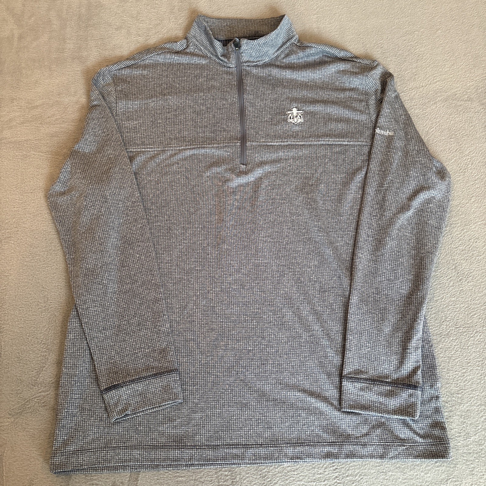 Columbia Golf Quarter Zip Pullover Mens XL Blue FCA Logo Long Sleeve Performance gallery