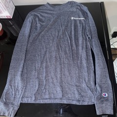 Champion Men’s Gray Heathered Long Sleeve Shirt Size Small