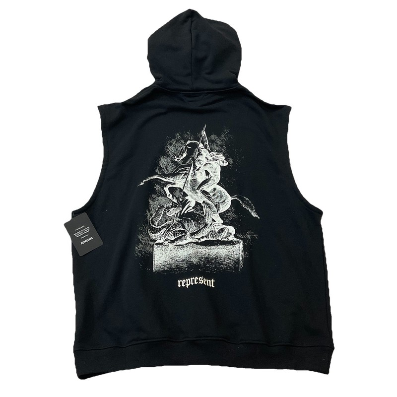 Represent 247 Black Sleeveless Oversized Men’s Hoodie XL Graphic on Back ~ NWT gallery