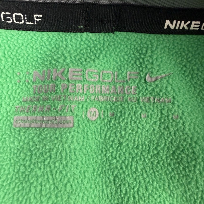 Nike Golf Tour Performance Pullover Mens M Therma-FIT 1/4 Zip Green Fleece Swt gallery