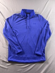 Under Armour Men’s Medium Blue Button Quarter Zip Loose Cold Gear Long Sleeve